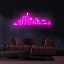 Lade das Bild in den Galerie-Viewer, Frankfurt-Skyline-City-Nights-Emotion-Light-Lineart-Wallart-Sign-Neon-Neonwerke-Pink-Neon-Neonwerke