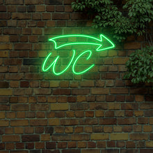 Lade das Bild in den Galerie-Viewer, "WC" Neonrichtungsschild
