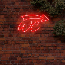 Lade das Bild in den Galerie-Viewer, "WC" Neonrichtungsschild